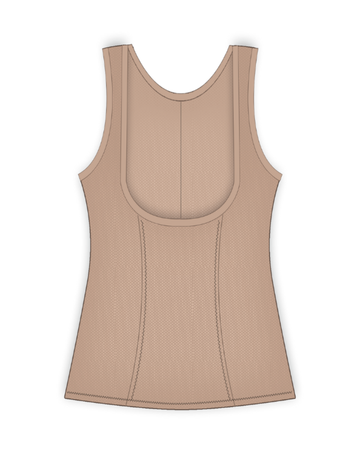 Gemsli SW0062 Beige Open Bust Powermesh Camisole myselflingerie.com